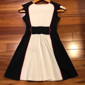 Girls size 10 Navy and White with red trim Dress.